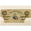 Image 1 : 1864 CONFEDERATE STATES OF AMERICA $50 AS SHOWN