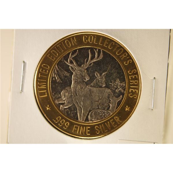 CASINO $10 SILVER TOKEN (UNC) 1996 BLACK BEAR