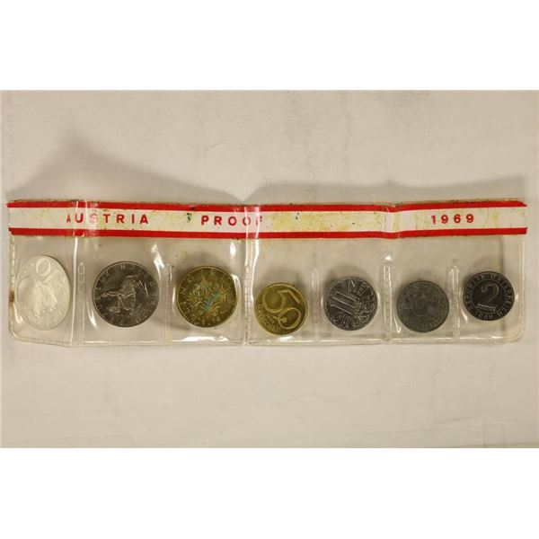 1969 AUSTRIA 7 COIN PROOF SET