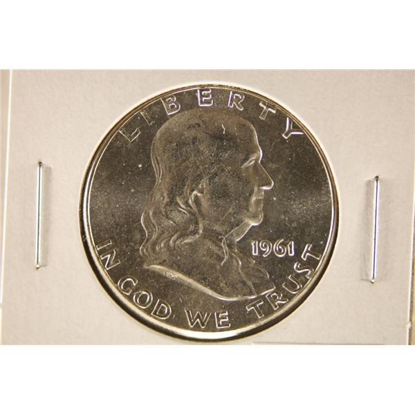 1961 SILVER FRANKLIN HALF DOLLAR BRILLIANT UNC