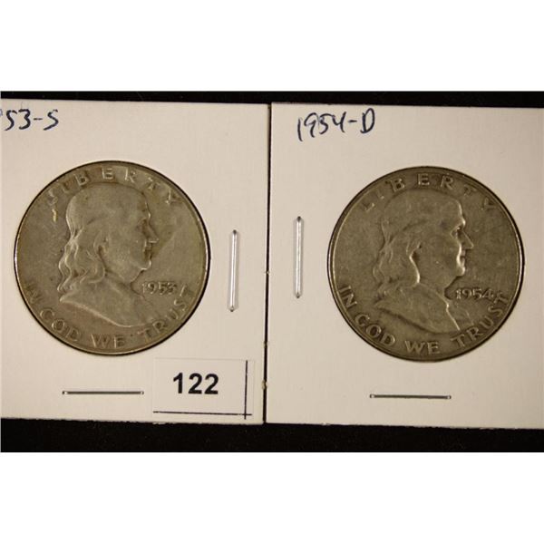 1953-S & 1954-D SILVER FRANKLIN HALF DOLLARS