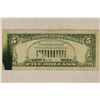 Image 1 : ERROR 1985 $5 US NOTE WITH LARGE INK SMEAR ON REV.