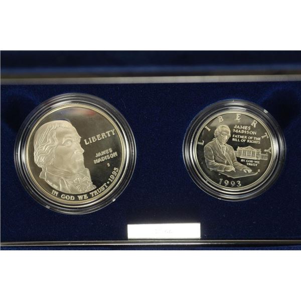 1993 BILL OF RIGHTS COMMEMORATIVE 2 COIN PF SET