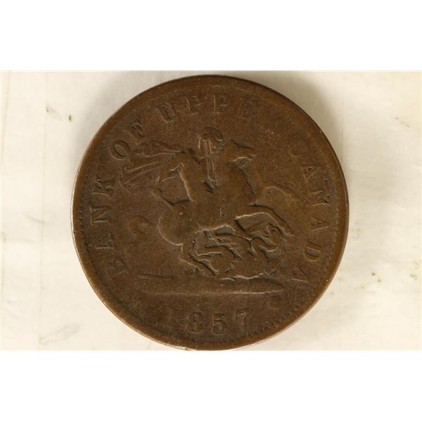 1857 BANK OF UPPER CANADA 1 PENNY TOKEN