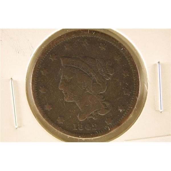 1842 LARGE DATE US LARGE CENT