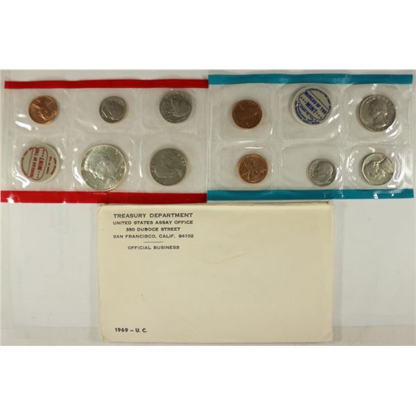 1969 US MINT SET (UNC) P/D/S (WITH ENVELOPE)