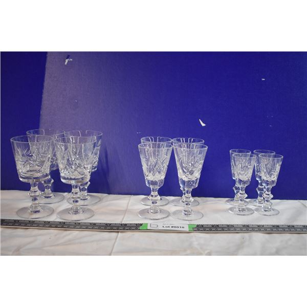 Crystal Glasses (3 Sets of 4x cups)