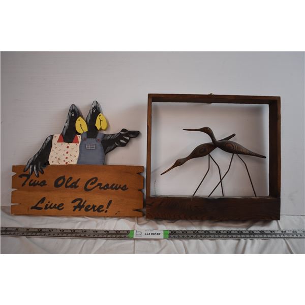 Wooden Bird Music Box Wall Hanging with Wooden Wall Hanging