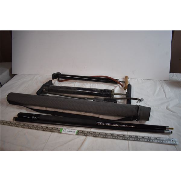 Pool Cue with Case and (2) Bike Pumps