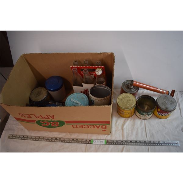 Tobacco Tins, Diet Coke Bottles, and Sprayer