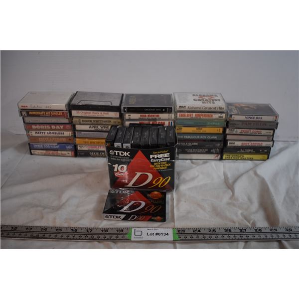 Various Cassette Tapes with Blank Cassette Tapes