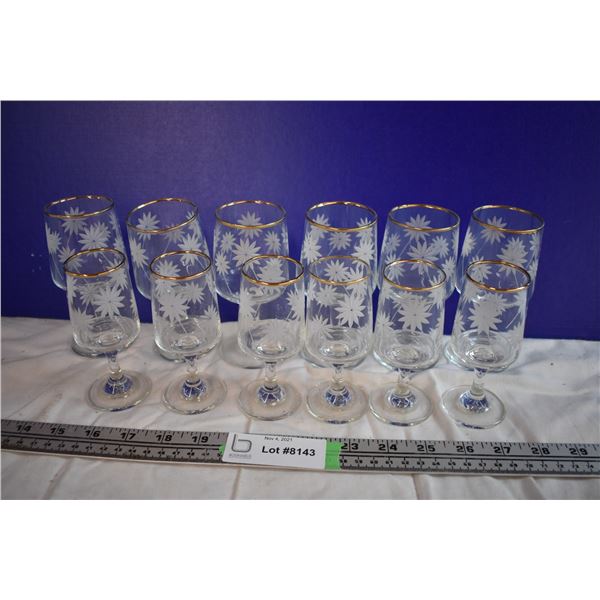 Frosted Stemmed Glass Cups