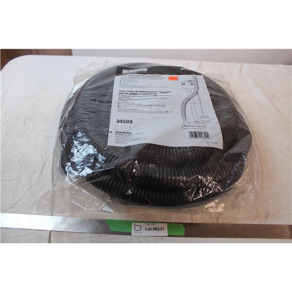 Sump pump discharge hose kit, sealed in bag