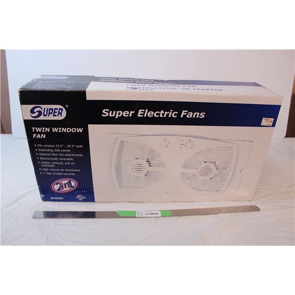 Super Electric Fan, twin window fan, in box