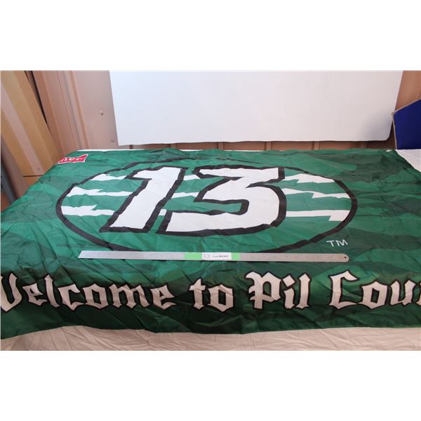 Sask roughrider pilsner flag, full size