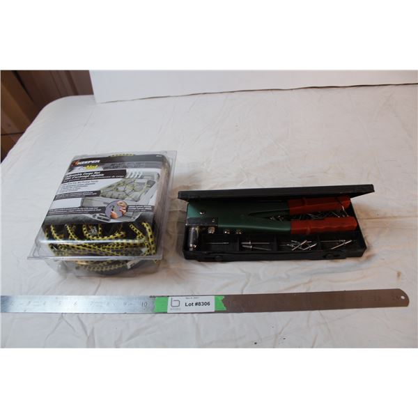 Adjustable cargo net and impact nail gun