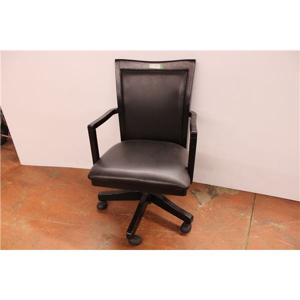 *Office chair, wooden and pleather