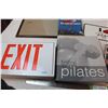 Image 4 : Misc. Items; Exit sign, books, photo frame