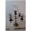 Image 1 : Brass candelabra with glass holders