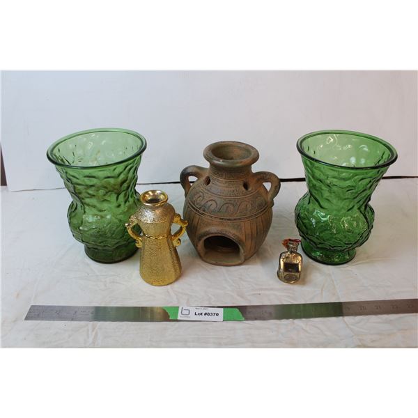 Decorative vases of various materials
