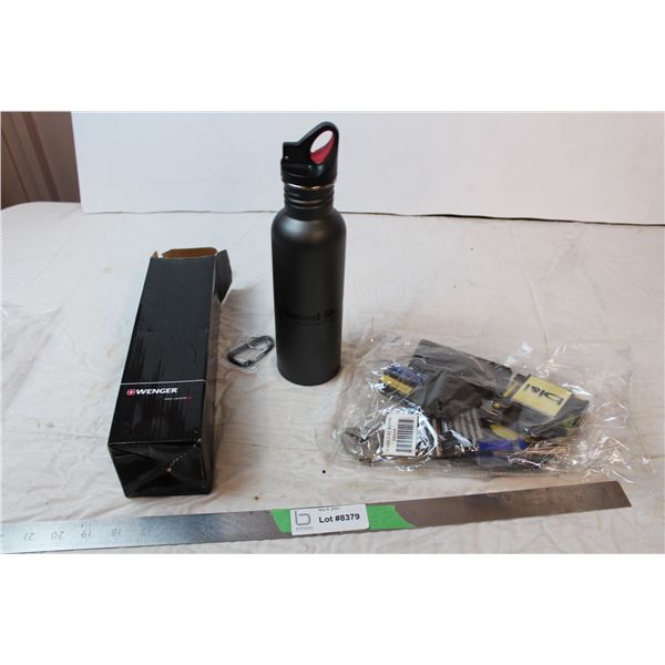Bag of tools, Russell Metals water bottle