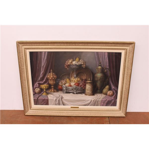 *John Friedlinger Oil on canvas painting, fruit