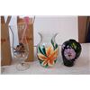 Image 3 : Hard Glass cafe matching glasses, hand painted decorative vases