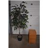 Image 1 : *Artificial Plant and Small Wooden End Table (23" Tall)