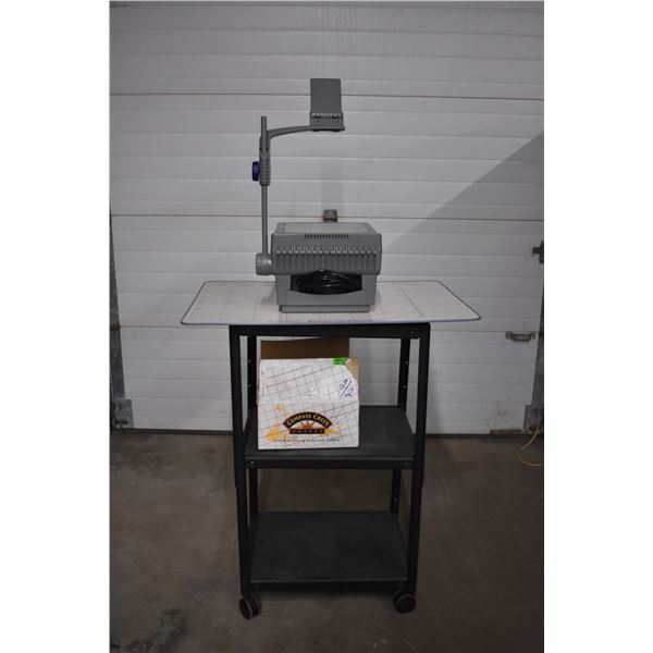 *Wheeled Dolly (42" Tall) with Overhead Projector and Box of Picture Frames
