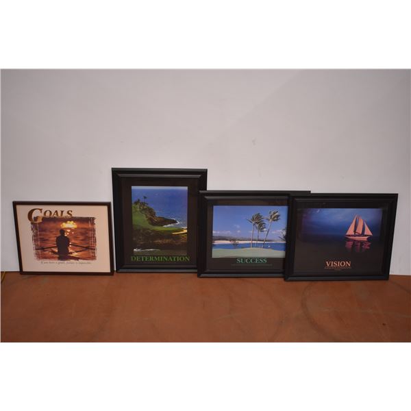 (4) Framed Motivational Pictures