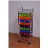 Image 1 : *Metal and Plastic Storage Shelf on Wheels (3ft Tall)