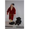 Image 1 : 20" Christmas Figure and Plastic Dog Statue