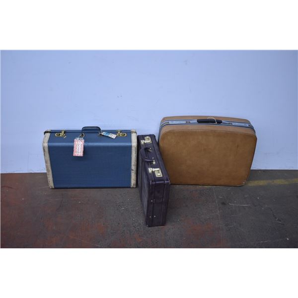 *(3) Vintage Suitcases (One Samsonite)