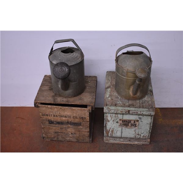 *Vintage Wooden Egg Boxes and Metal Watering Cans