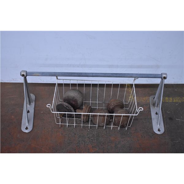 *Vintage Wall Rack with Wooden Spheres