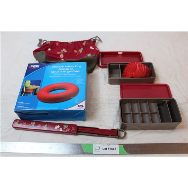 Japanese plastic bento box, Inflatable rubber ring (new in box)