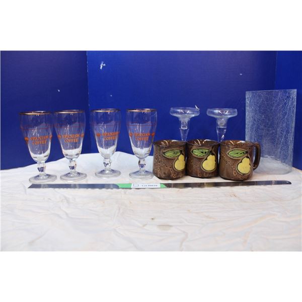 Spanish coffee cups, Pear mugs, candle holders