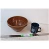 Image 1 : Brown batter bowl (1960s) + coffee mug