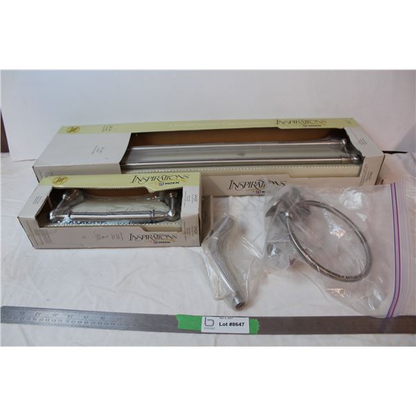 Moen Towel Rack (in box), Moen paper rack (in box), hand towel rack