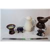 Image 1 : Fondue set, Theromos brand pitcher, wax melt