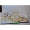 Image 1 : Lot of Doilies and Embroidered pillowcases