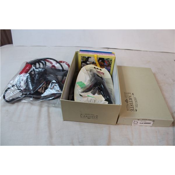 Misc. Items; animal hair brushes, books