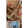 Image 2 : Large Chandelier (5' tall) (with boxes of crystal hangers) + smaller one for entrance (both working)