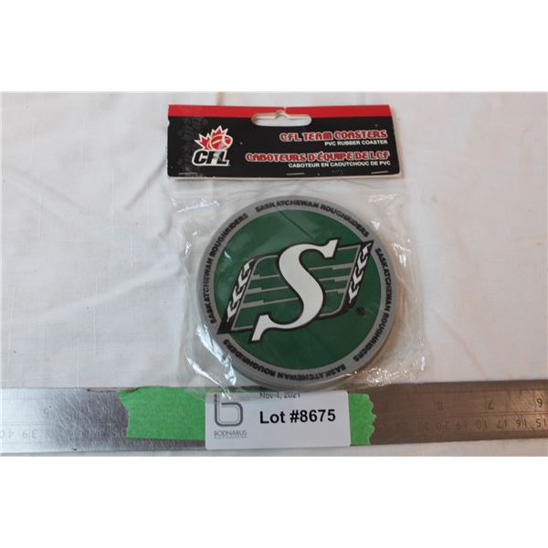 Saskatchewan Roughrider Rubber Coasters in bag
