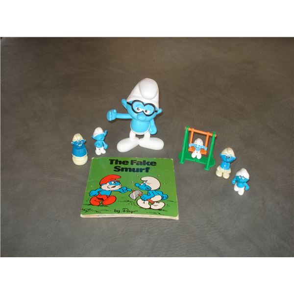 Smurf toys + book