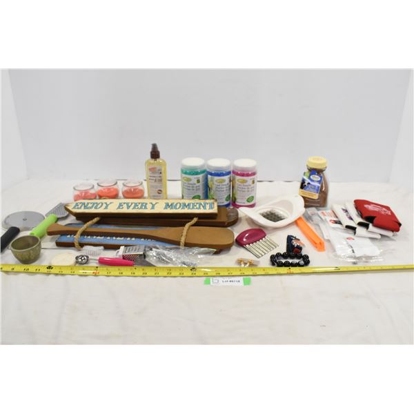 Lake Sign & Assorted Household Items