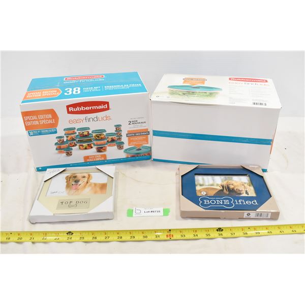 Rubbermaid Containers & Dog Frames