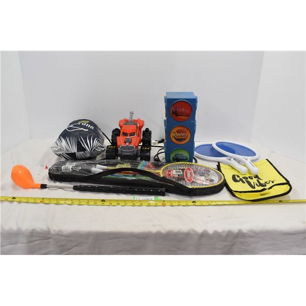 Badminton Rackets, Car’s Light, Misc. Items