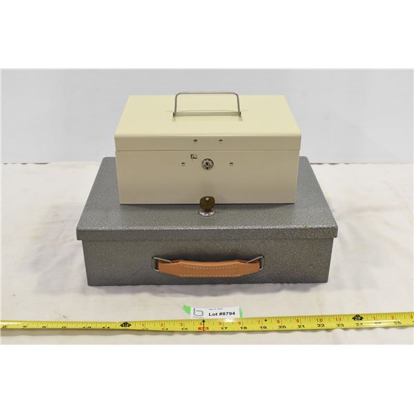 2 Heavy Metal Locking Boxes/ Cash Registers