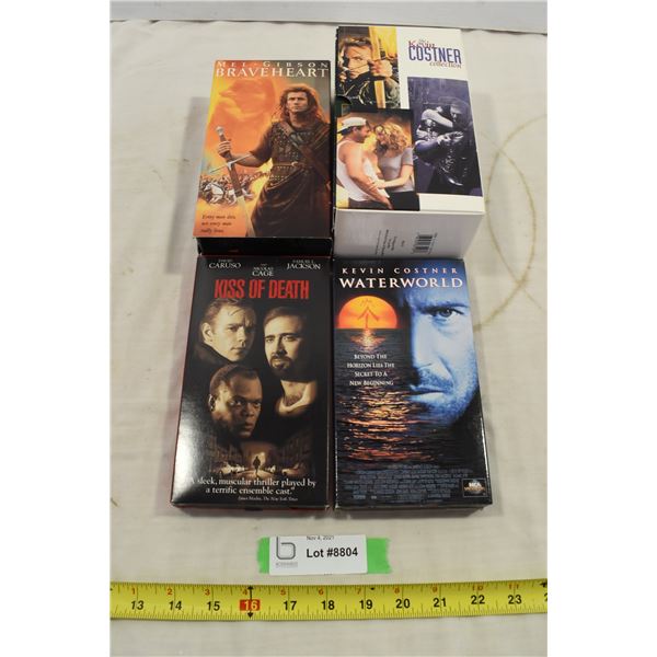 Braveheart, Kevin Costner Collection, Kiss of Death VHS Movies